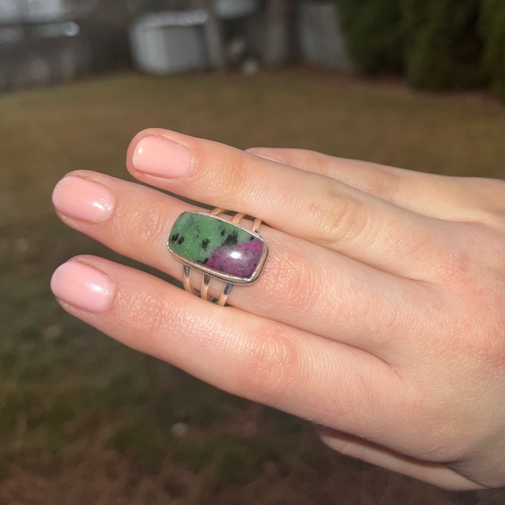 Ruby Zoisite Sterling Silver Ring